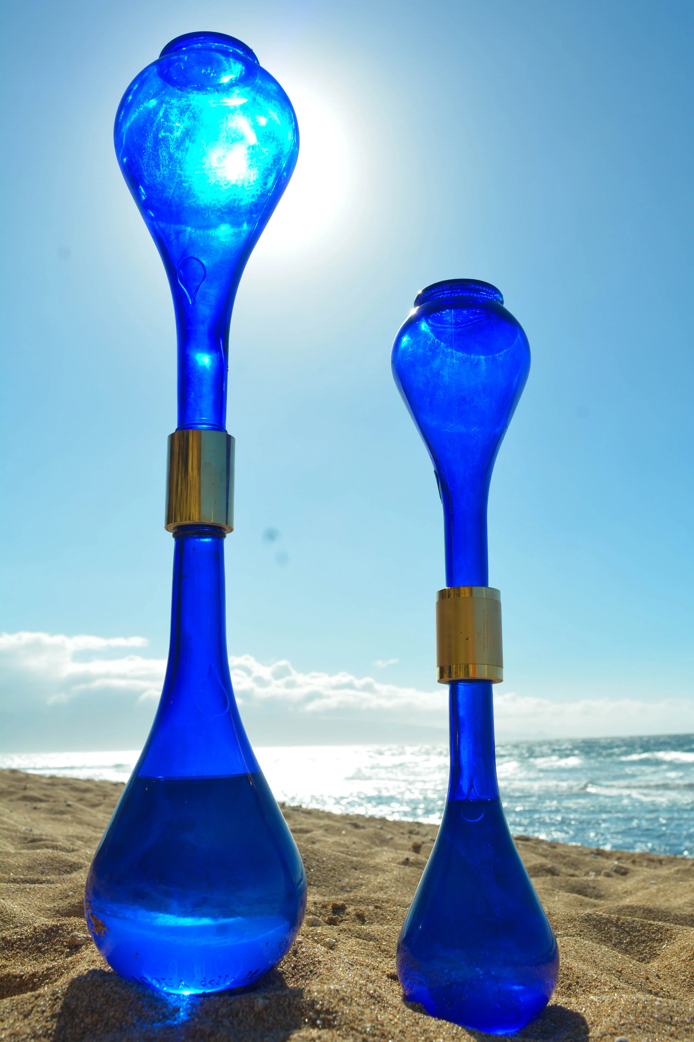 Blue Glass Water Bottles